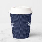 Klassieke vliegtuig Cessna Flying Carbon Fibre Papieren Bekers (Links)