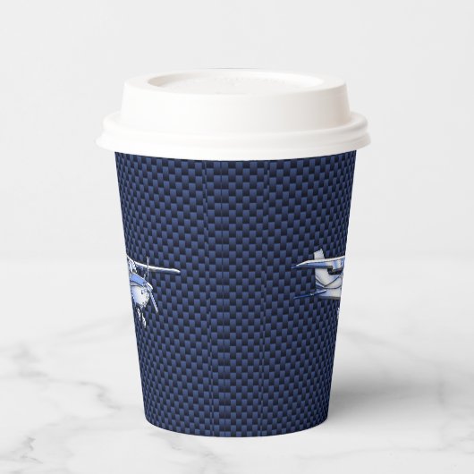 Klassieke vliegtuig Cessna Flying Carbon Fibre Papieren Bekers (Links)