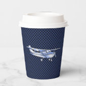 Klassieke vliegtuig Cessna Flying Carbon Fibre Papieren Bekers (Achterkant)