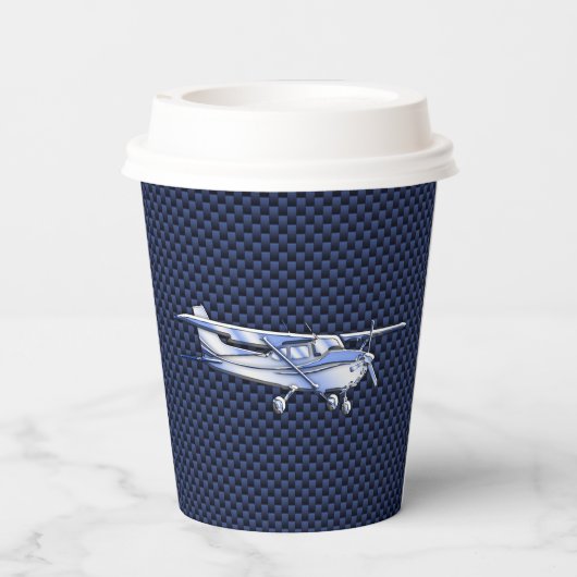 Klassieke vliegtuig Cessna Flying Carbon Fibre Papieren Bekers (Achterkant)