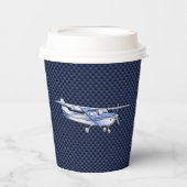 Klassieke vliegtuig Cessna Flying Carbon Fibre Papieren Bekers (Voorkant)
