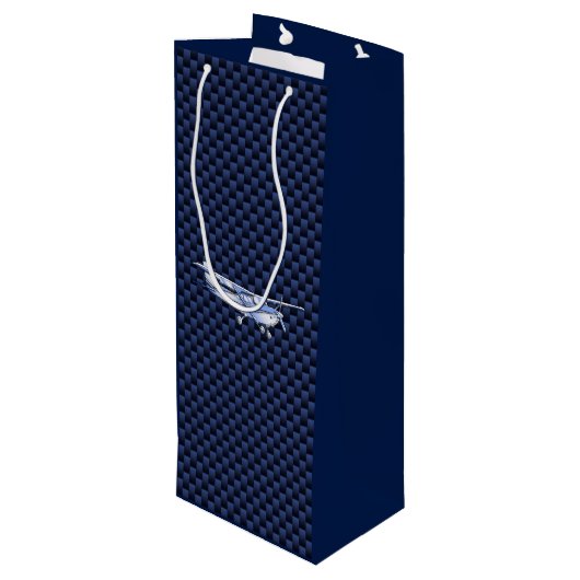 Klassieke vliegtuig Cessna Flying Carbon Fibre Wijn Cadeautas (Achterkant Gekanteld)