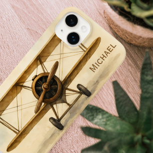 Klassieke vliegtuig piloot naam leuk aviation stij Case-Mate iPhone 14 plus hoesje