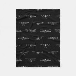 Klassieke vliegtuigpatronen  vlakke kunst Aangepas Fleece Deken