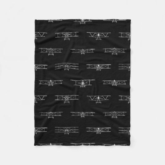 Klassieke vliegtuigpatronen  vlakke kunst Aangepas Fleece Deken (Voorkant)