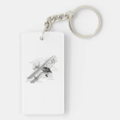 Klassieke vliegtuigvliegtuig sleutelhanger (achterkant)