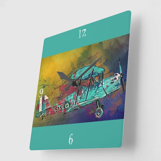  Klassieke vliegtuigwandklok Vierkante Klok (Hoek)