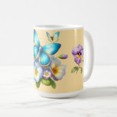 Klassieke Vlinder en Pansies Mok (Voorkant rechts)