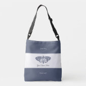 Klassieke vlinder insect Jouw naam donkergrijs toe Crossbody Tas (Achterkant)