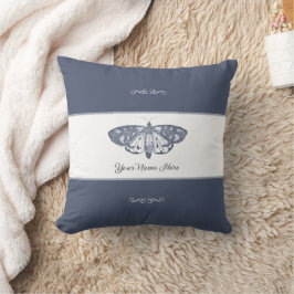 Klassieke vlinder insect Jouw naam donkergrijs toe Kussen