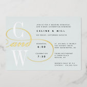 Klassieke Vlourish Monogram repesial Dinner Folie Uitnodiging (Voorkant)