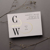 Klassieke Vlurige Folie Monogram sparen de Kaart v