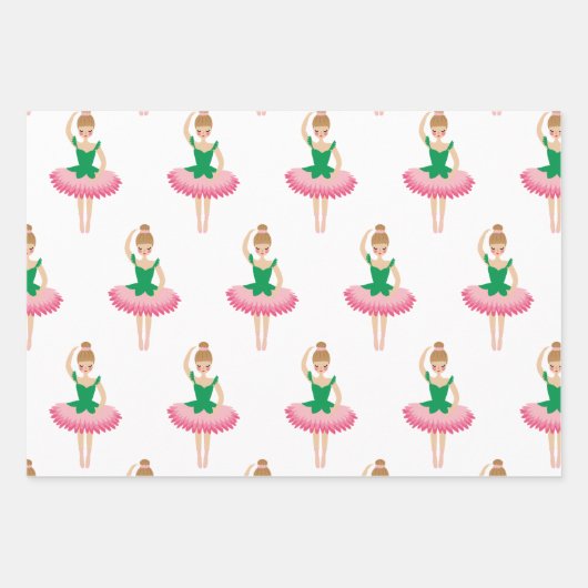 Klassieke voedingskraker, Ballerina Set van 3 Inpakpapier Vel (Voorkant 3)