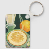 Klassieke voedingsmiddelen, dranken, gezond ontbij sleutelhanger (Achterkant)