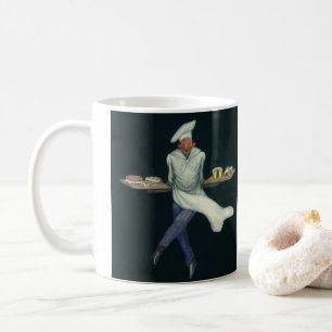 Klassieke Voedsel Business, Bakker met Gebak Desse Koffiemok