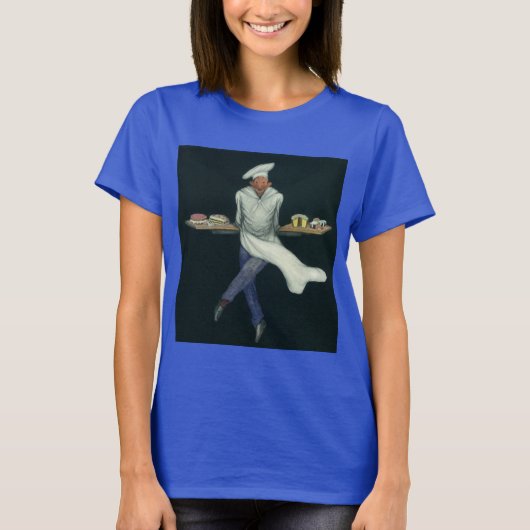 Klassieke Voedsel Business, Banketbakker met Gebak T-shirt (Voorkant)