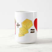 Klassieke voedselparing Popcorn + Boter = Love Hea Koffiemok (Center)