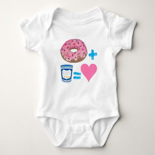 Klassieke voedselverpakking Donut + koffie = liefd Romper