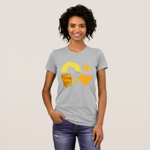 Klassieke voedselverpakking Macaroni + kaas = lief T-shirt