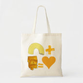 Klassieke voedselverpakking Macaroni + kaas = lief Tote Bag (Voorkant)