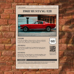 Klassieke voertuig autoshow Specificatie bord foam