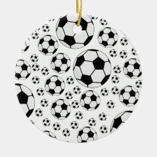 Klassieke Voetbal Bal Grafiek Traditionele Sportfa Keramisch Ornament