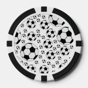 Klassieke Voetbal Bal Grafiek Traditionele Sportfa Poker Chips