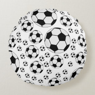 Klassieke Voetbal Bal Grafiek Traditionele Sportfa Rond Kussen