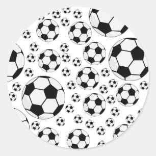 Klassieke Voetbal Bal Grafiek Traditionele Sportfa Ronde Sticker