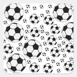 Klassieke Voetbal Bal Grafiek Traditionele Sportfa Vierkante Sticker