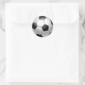 Klassieke Voetbal met zwart en zilver Ronde Sticker (Tas)