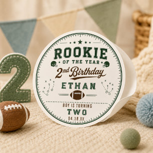 Klassieke Voetbal Rookie 2e Verjaardag baby jongen Ronde Sticker