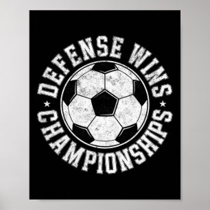 Klassieke Voetbalverdediger Wint Kampioenschappen Poster
