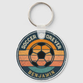 Klassieke voetbalzonsondergang met eigen supporter sleutelhanger (Achterkant)
