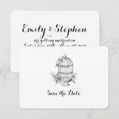 Klassieke vogelkooi gepersonaliseerde Save the Dat Kaart (Voorkant / Achterkant)
