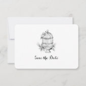 Klassieke vogelkooi gepersonaliseerde Save the Dat Kaart (Voorkant)