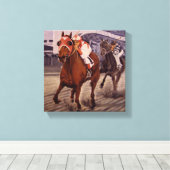 Klassieke volbloed, zegevierend canvas afdruk (Insitu (Houten vloer))