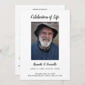 Klassieke volgorde van service begrafenisfoto plat programmakaart (Voorkant / Achterkant)