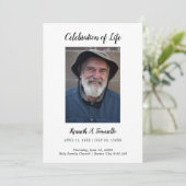 Klassieke volgorde van service begrafenisfoto plat programmakaart (Staand voorkant)