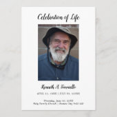 Klassieke volgorde van service begrafenisfoto plat programmakaart (Voorkant)