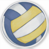 Klassieke Volleybal Kunst Sticker (Voorkant)