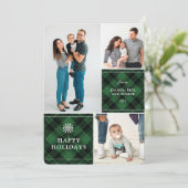 Klassieke, vooraf vastgestelde multi-fotovakantiek feestdagenkaart (Staand voorkant)