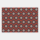 Klassieke vormen Pattern Red en Navy Blue Inpakpapier Vel (Voorkant 3)