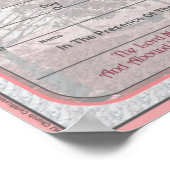 Klassieke vormgeving van het huwelijkscertificaat poster (Hoek)