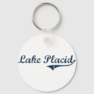 Klassieke vormgeving van Lake Placid New York Sleutelhanger