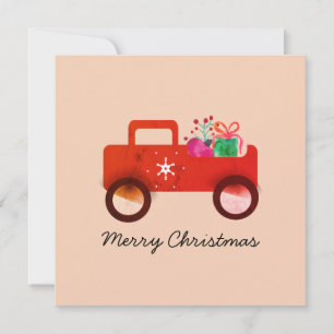 Klassieke vrachtwagen aquarel ornamenten cadeaus kaart