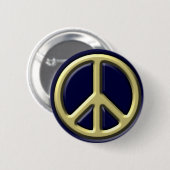 Klassieke vredescode, Gold Ronde Button 5,7 Cm (Voorkant /achterkant)