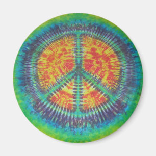 Klassieke vredesgebaar Tie Dye Magneten