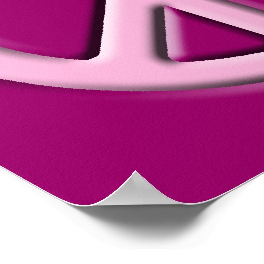 Klassieke vredesymbool, roze poster (Hoek)