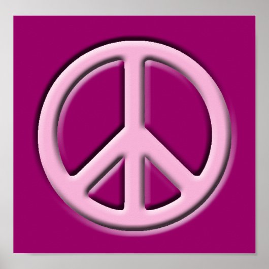 Klassieke vredesymbool, roze poster (Voorkant)